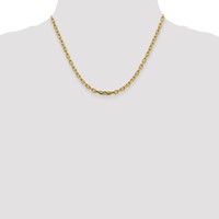 14K 3.7mm Yellow Gold Semi-Solid Diamond-cut Open Link Cable Chain with Lobster Clasp - 18in view 4