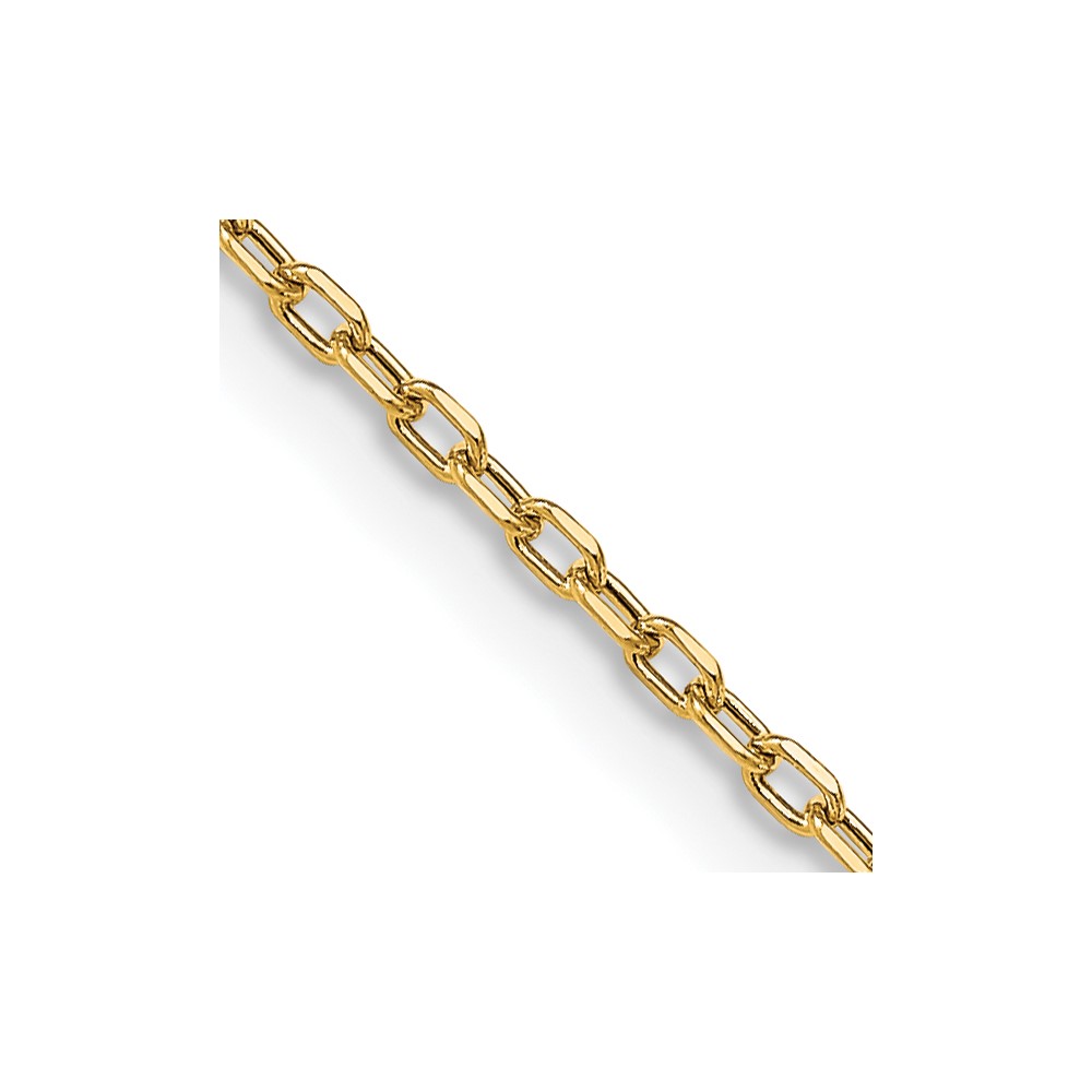 14K Yellow Gold 18 inch 3mm Semi-Solid Diamond-cut Open Link Cable with Lobster Clasp Chain (BC189-18)