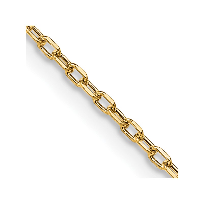 14K Yellow Gold 26 inch 3mm Semi-Solid Diamond-cut Open Link Cable with Lobster Clasp Chain