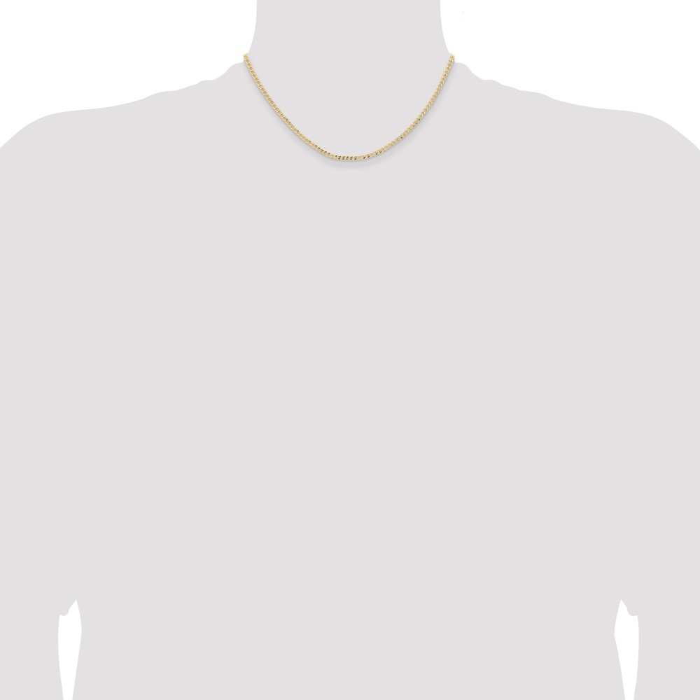 14K 16 inch 2.85mm Semi-Solid Curb with Lobster Clasp Chain (BC192-16)
