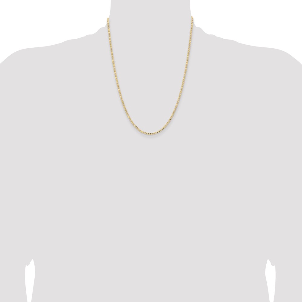 14K 22 inch 2.85mm Semi-Solid Curb with Lobster Clasp Chain (BC192-22)