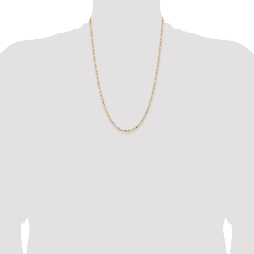 14K 24 inch 2.85mm Semi-Solid Curb with Lobster Clasp Chain (BC192-24)
