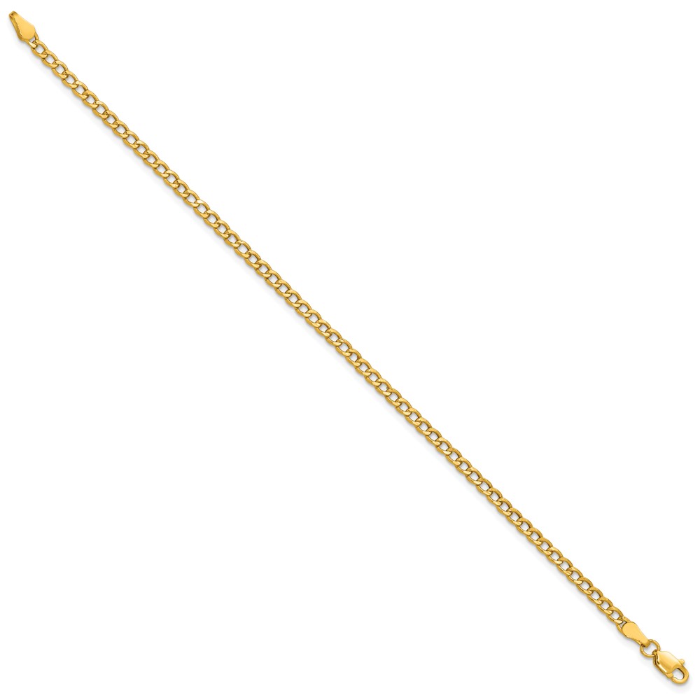 14K 9 inch 2.85mm Semi-Solid Curb with Lobster Clasp Anklet (BC192-9)