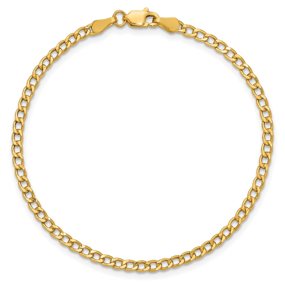 14K 9 inch 2.85mm Semi-Solid Curb with Lobster Clasp Anklet (BC192-9)