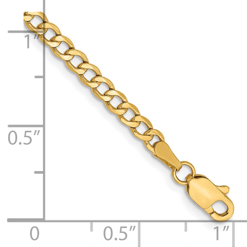 14K 9 inch 2.85mm Semi-Solid Curb with Lobster Clasp Anklet (BC192-9)