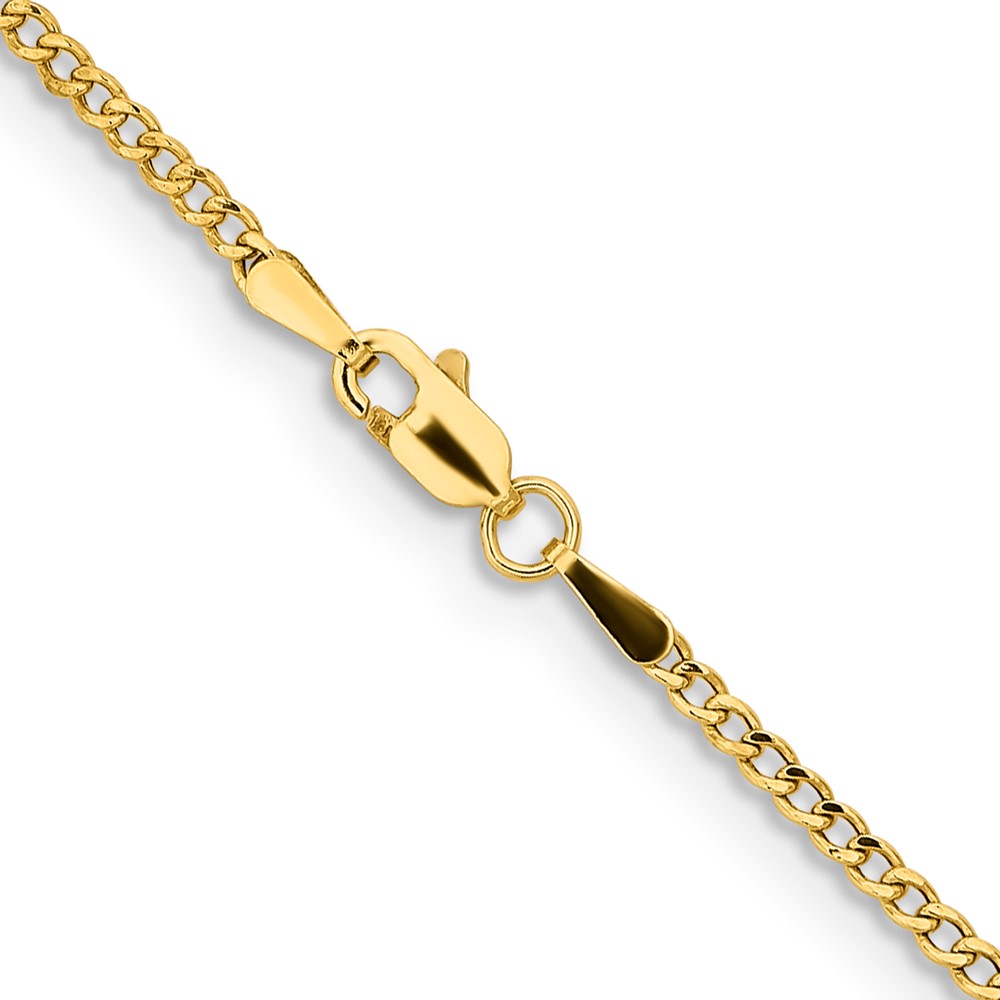 14K 16 inch 1.85mm Semi-Solid Curb with Lobster Clasp Chain (BC193-16)