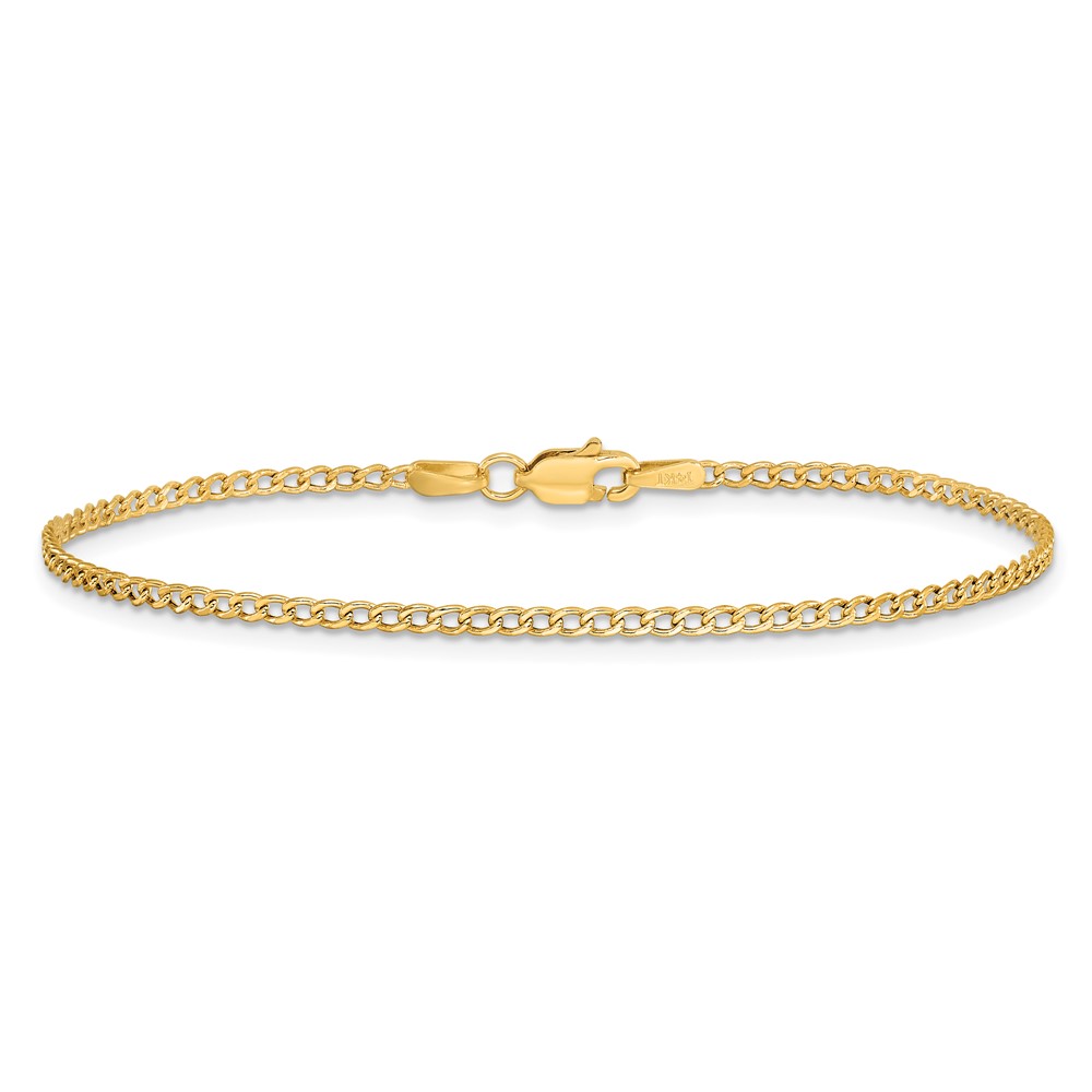 14K 7 inch 1.85mm Semi-Solid Curb with Lobster Clasp Bracelet (BC193-7)