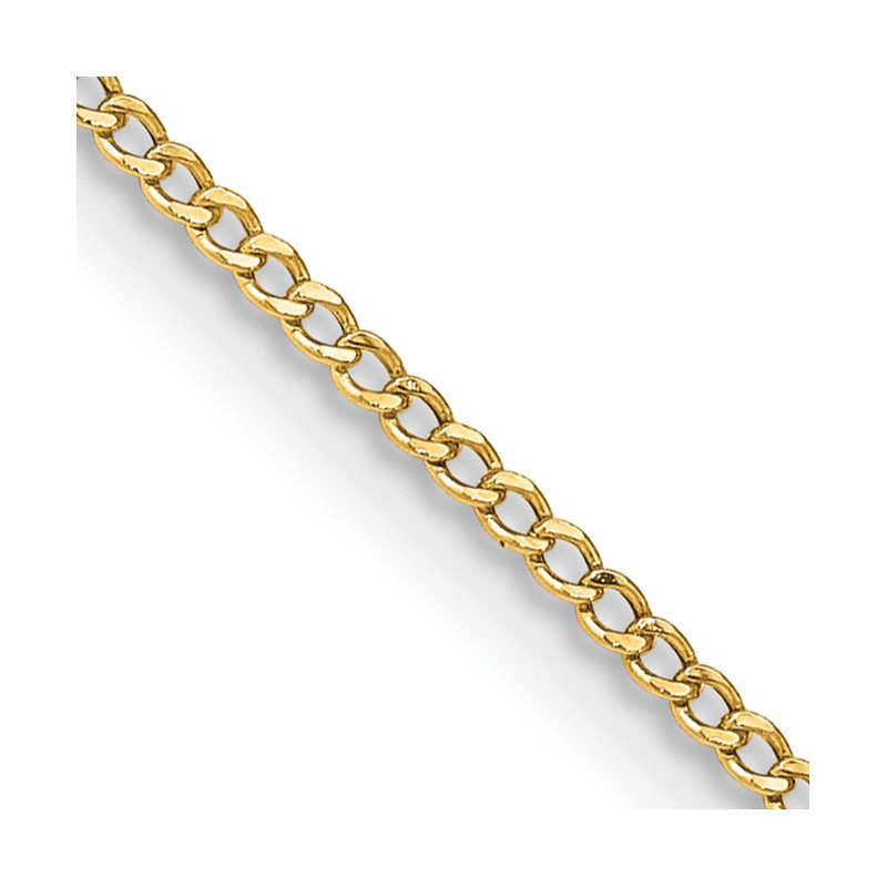 14K 22 inch 1.85mm Semi-Solid Curb with Lobster Clasp Chain
