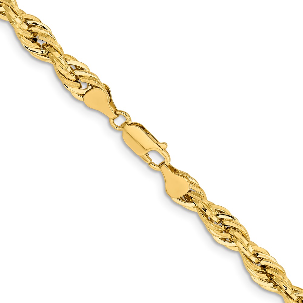 14K 24 inch 7mm Semi Solid Rope with Lobster Clasp Chain (BC194-24)