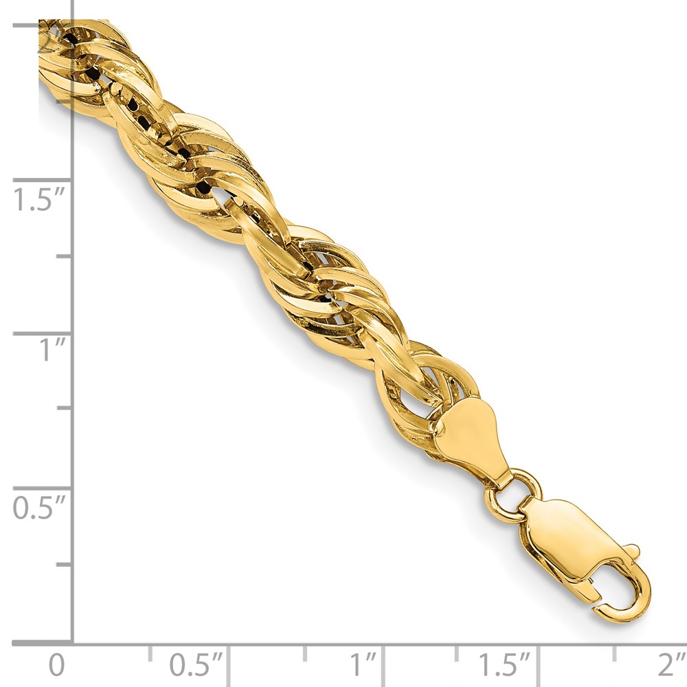 14K 8 inch 7mm Semi Solid Rope with Lobster Clasp Chain (BC194-8)