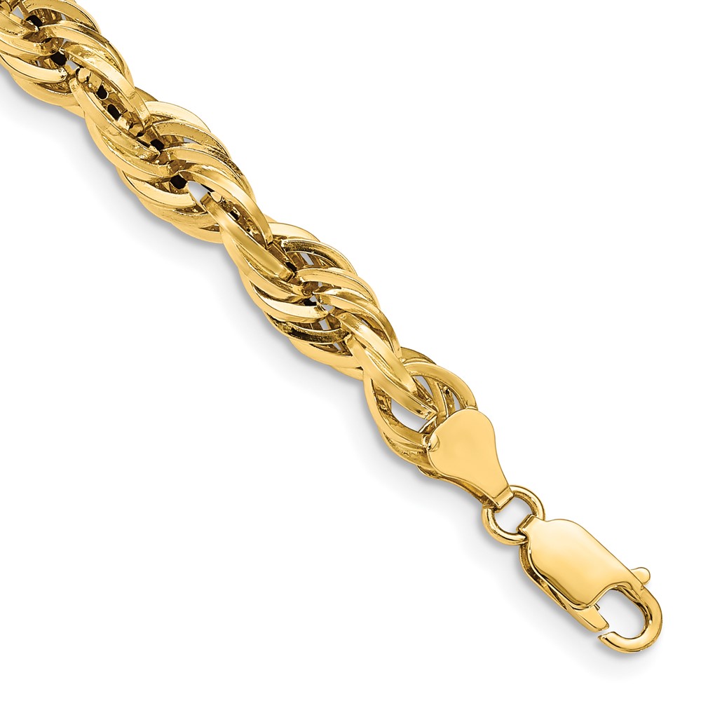 14K 8 inch 7mm Semi Solid Rope with Lobster Clasp Chain (BC194-8)