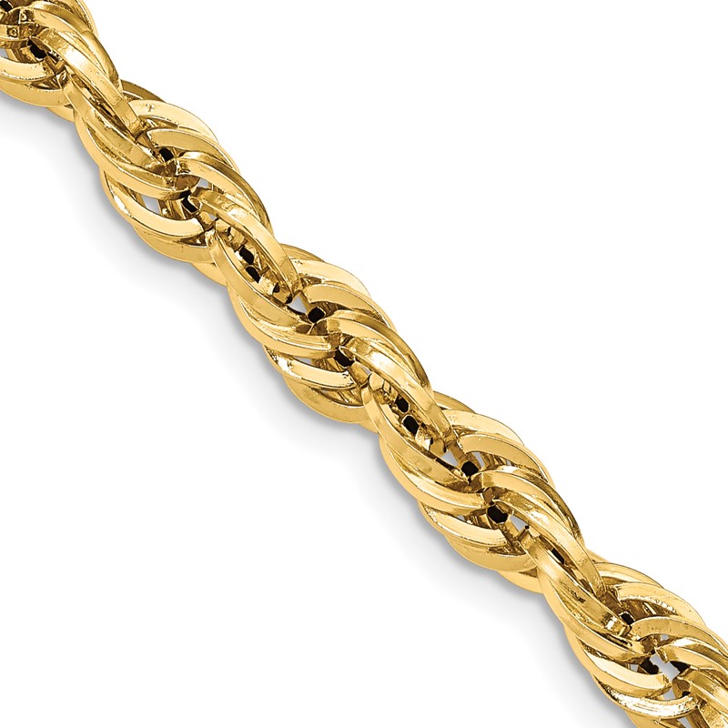 14K 26 inch 7mm Semi Solid Rope with Lobster Clasp Chain