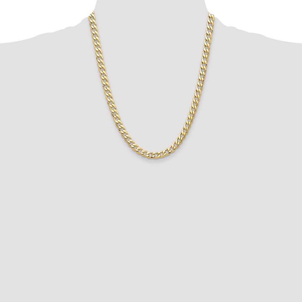 14k 7.5mm Semi-Solid Curb Chain (BC195-22)