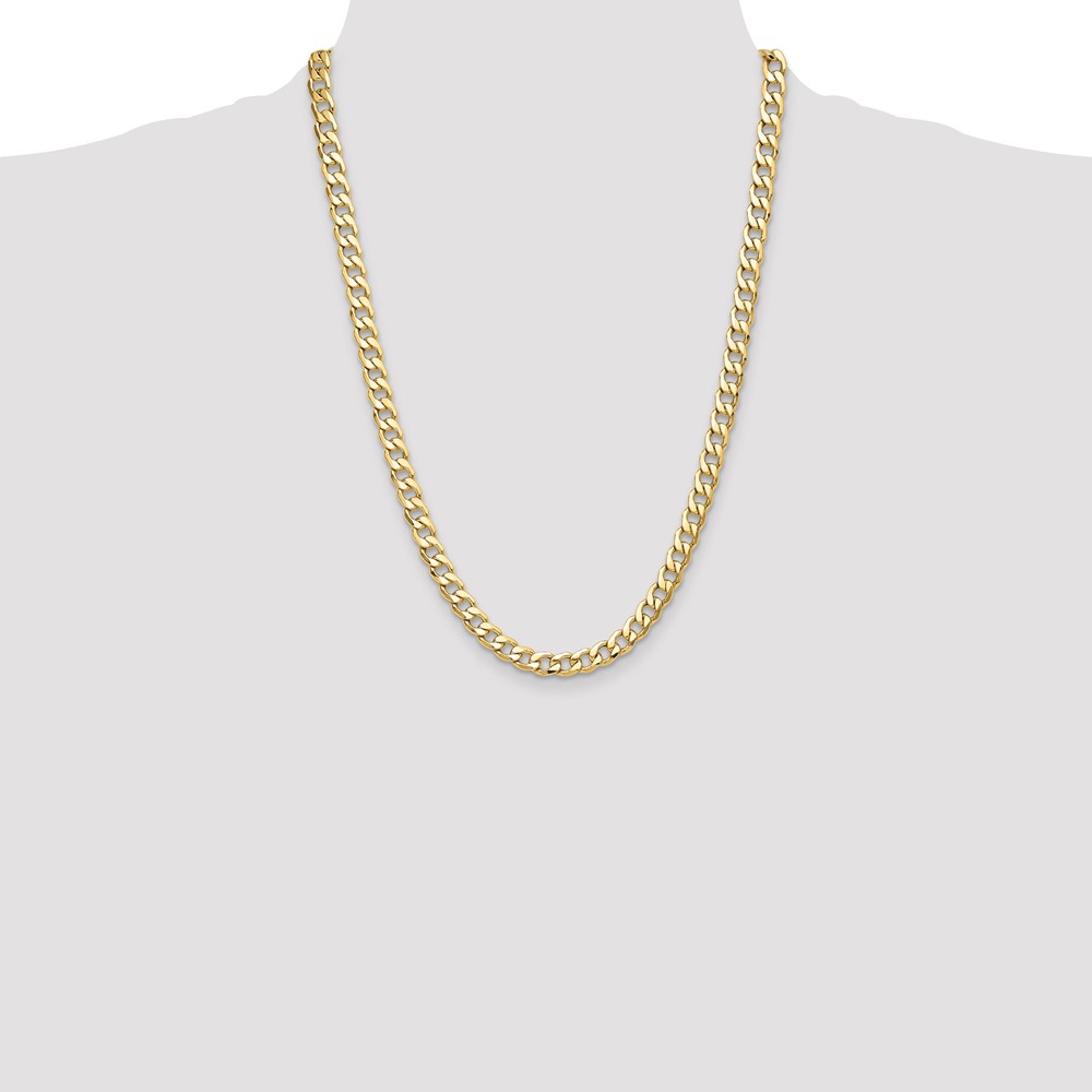 14k 7.5mm Semi-Solid Curb Chain (BC195-24)