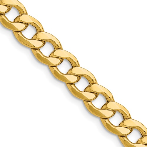 14k 7.5mm Semi-Solid Curb Chain