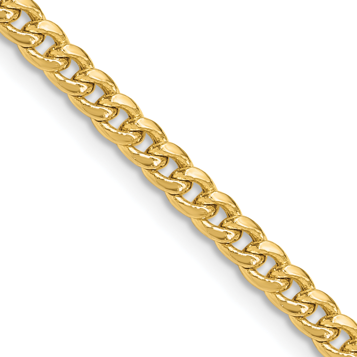 14k 3.5mm Semi-Solid Miami Cuban Chain (BC199-18)