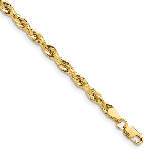 14ky 3.5mm Semi-Solid Rope Chain