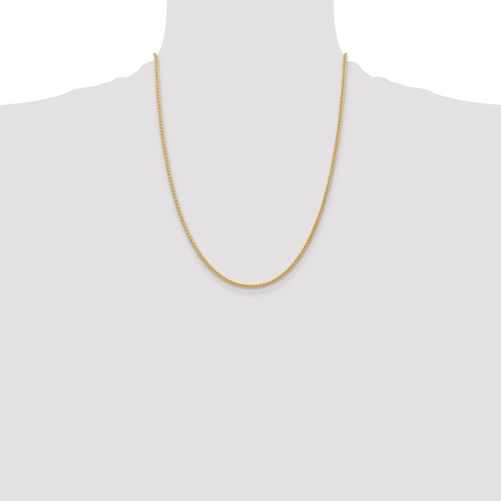 14K 22 inch 2mm Semi-Solid Wheat with Lobster Clasp Chain (BC76-22)