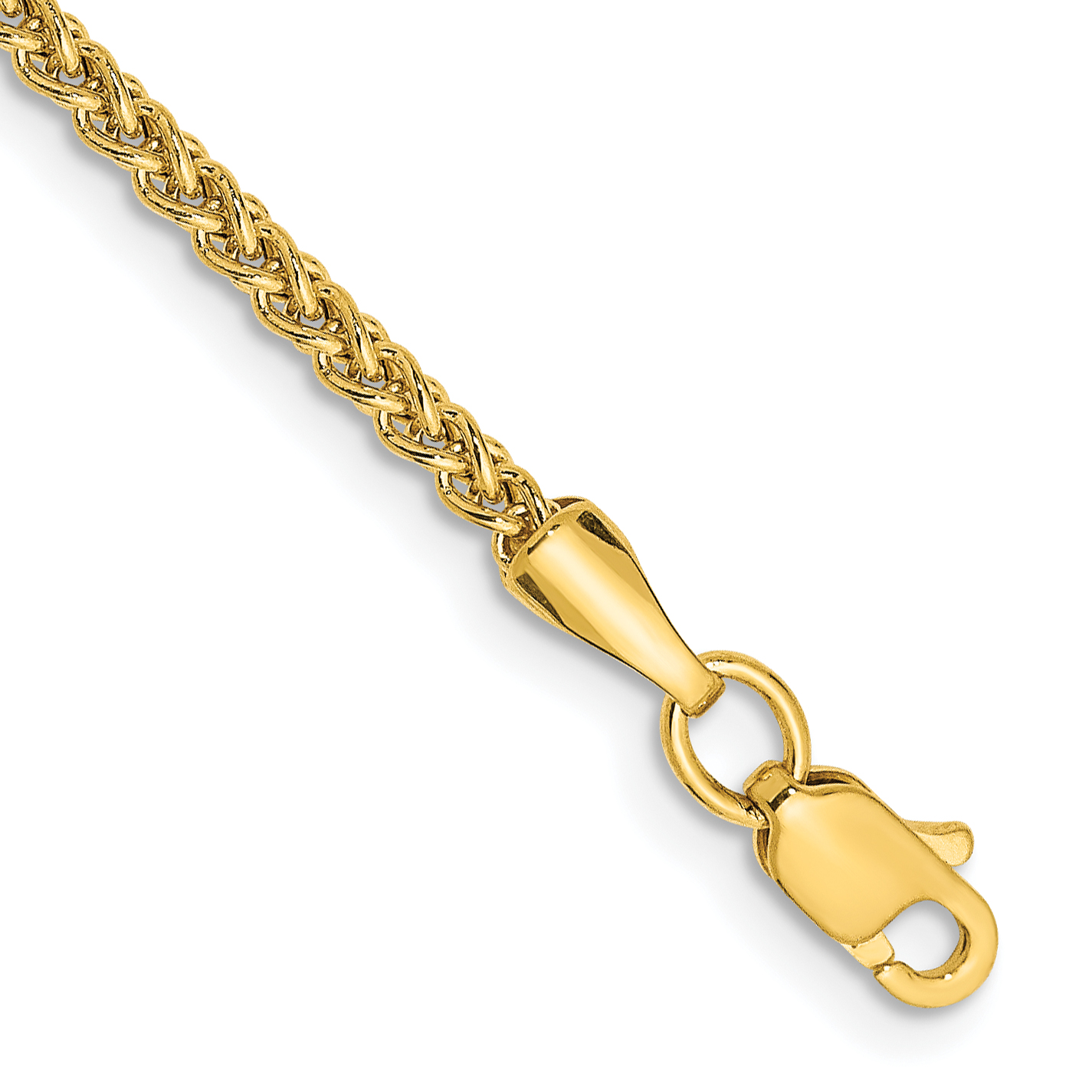 14K 10 inch 2mm Semi-Solid Wheat with Lobster Clasp Anklet (BC76-10)