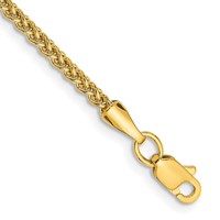 14K 10 Inch 2mm Semi-Solid Wheat with Lobster Clasp Anklet view 1