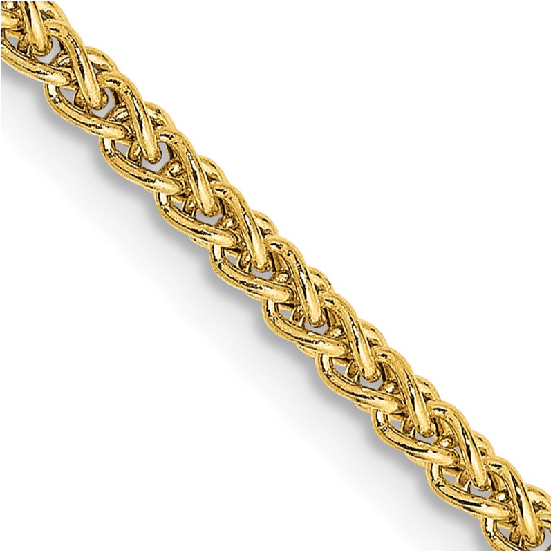 14K 20 inch 2mm Semi-Solid Wheat with Lobster Clasp Chain