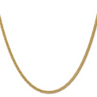 14K 2.6mm Yellow Gold Semi-Solid 3-Wire Wheat Chain with Lobster Clasp, 16" view 2