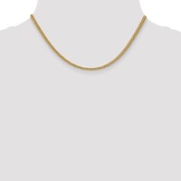 14K 2.6mm Yellow Gold Semi-Solid 3-Wire Wheat Chain with Lobster Clasp, 16" view 4
