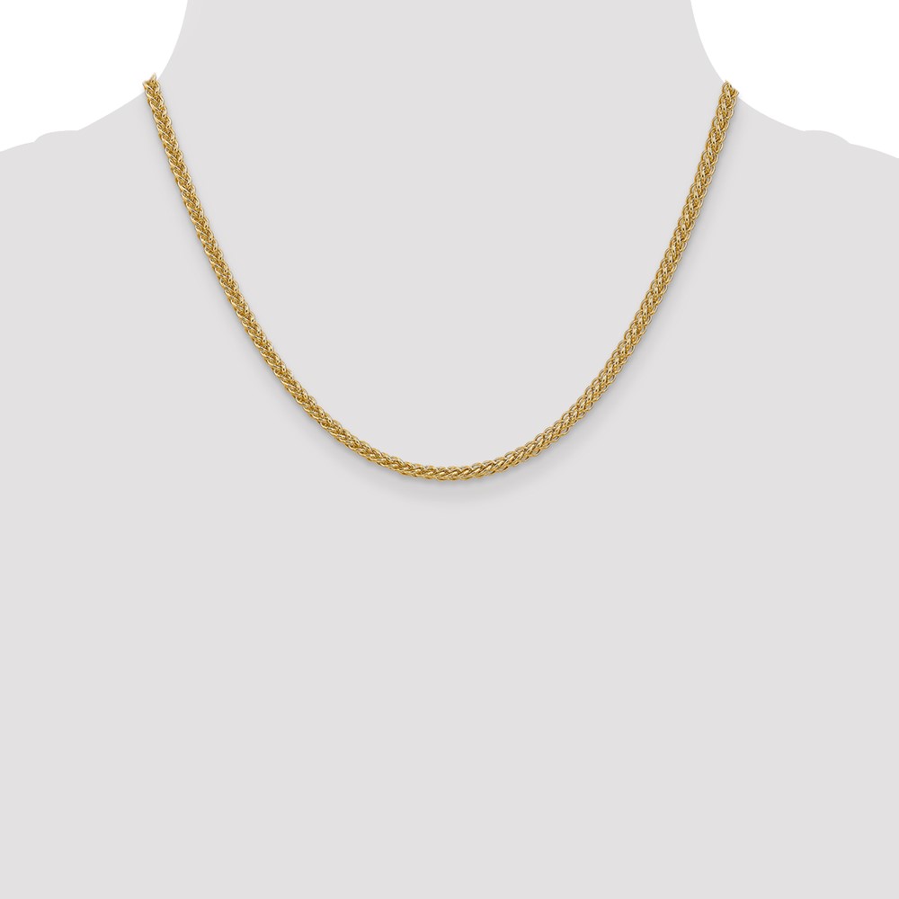 14K 18 inch 2.6mm Semi-Solid 3-Wire Wheat with Lobster Clasp Chain (BC77-18)