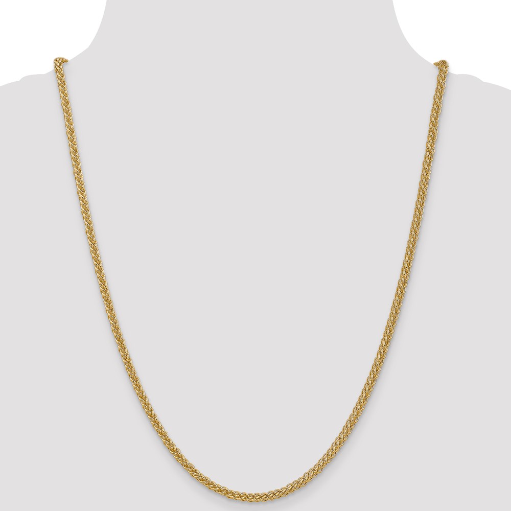 14K 24 inch 2.6mm Semi-Solid 3-Wire Wheat with Lobster Clasp Chain (BC77-24)