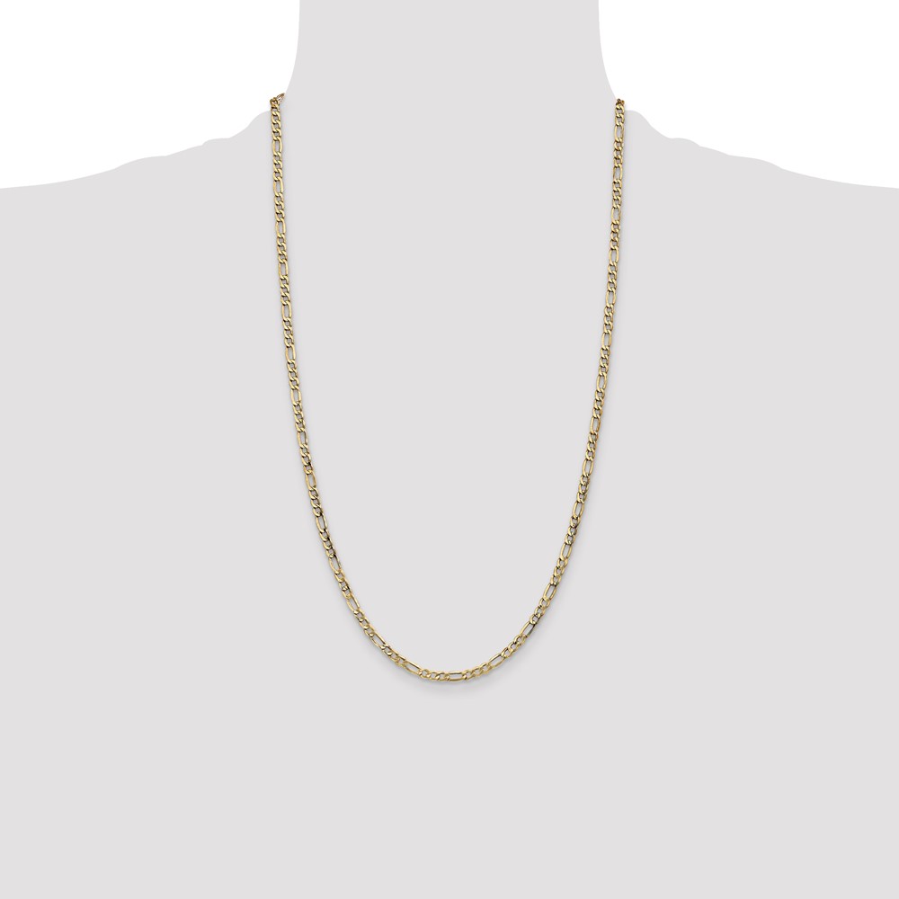 14K 26 inch 3.5mm Semi-Solid Figaro with Lobster Clasp Chain (BC93-26)