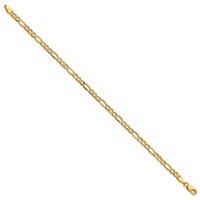 14K 3.5mm Yellow Gold Semi-Solid Figaro Bracelet with Lobster Clasp, 7" view 2