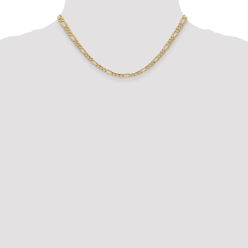 14K 16 inch 4.2mm Semi-Solid Figaro with Lobster Clasp Chain (BC94-16)