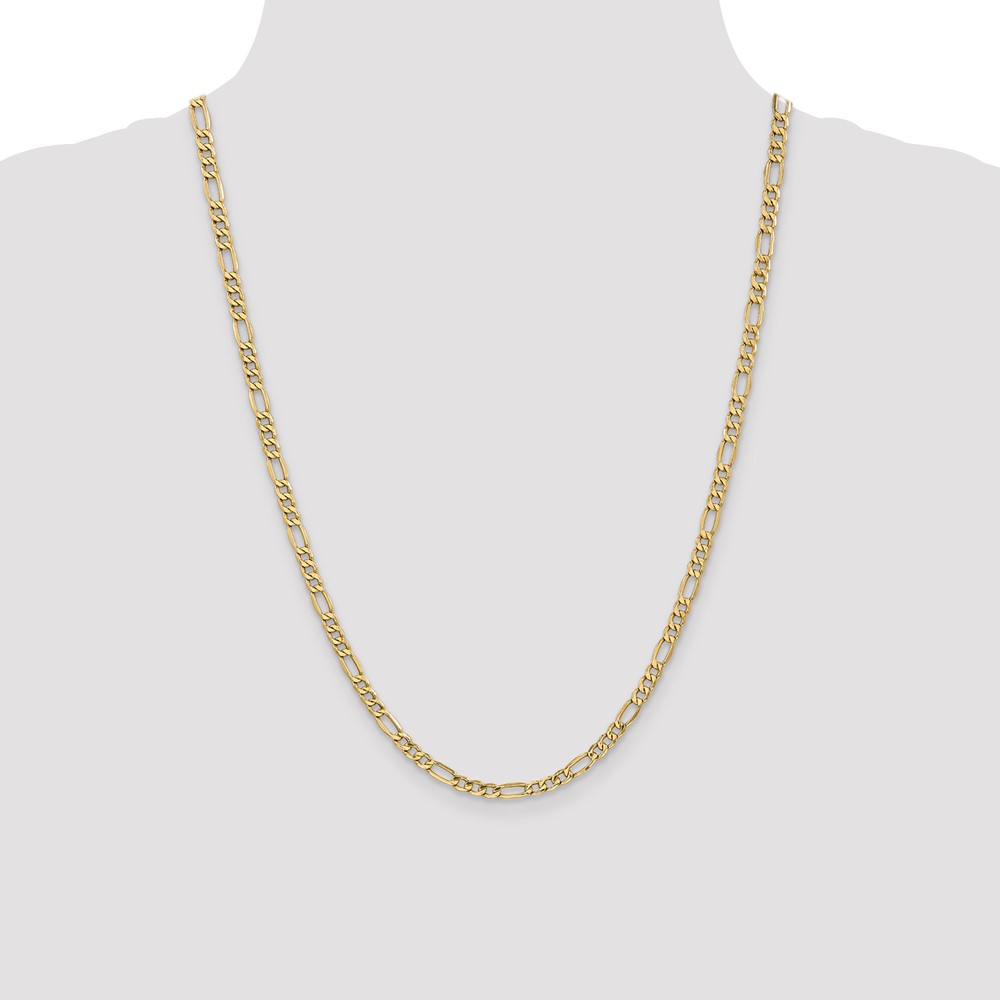 14K 24 inch 4.2mm Semi-Solid Figaro with Lobster Clasp Chain (BC94-24)