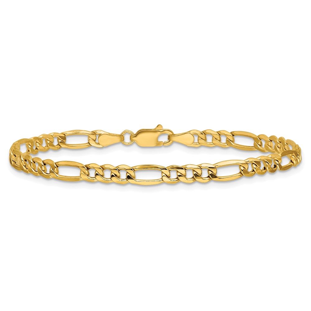 14K 7 inch 4.2mm Semi-Solid Figaro with Lobster Clasp Bracelet (BC94-7)