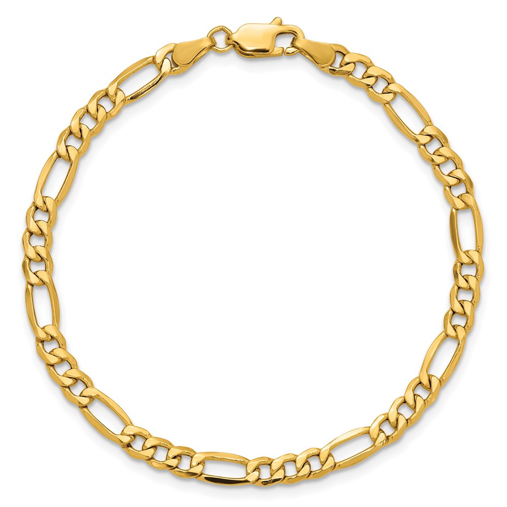 14K 7 inch 4.2mm Semi-Solid Figaro with Lobster Clasp Bracelet (BC94-7)