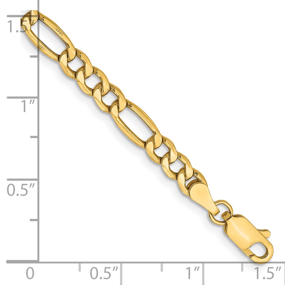 14K 7 inch 4.2mm Semi-Solid Figaro with Lobster Clasp Bracelet (BC94-7)
