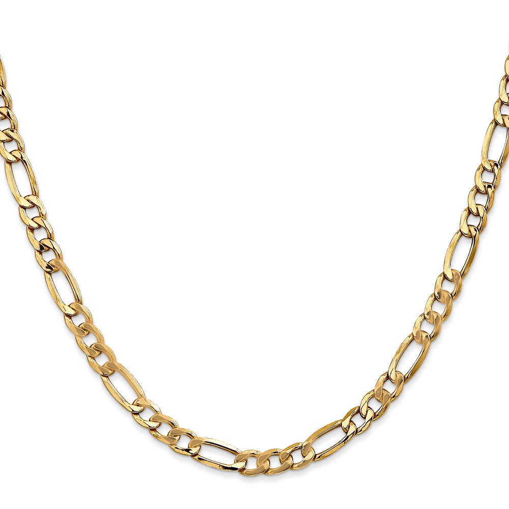 14K 16 inch 5.75mm Semi-Solid Figaro with Lobster Clasp Chain (BC95-16)