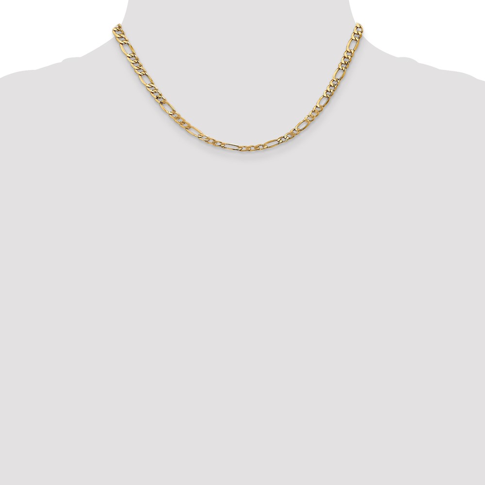 14K 16 inch 5.75mm Semi-Solid Figaro with Lobster Clasp Chain (BC95-16)