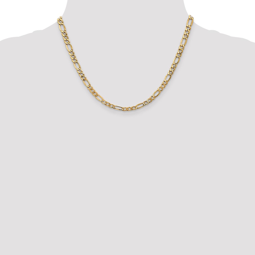 14K 18 inch 5.75mm Semi-Solid Figaro with Lobster Clasp Chain (BC95-18)