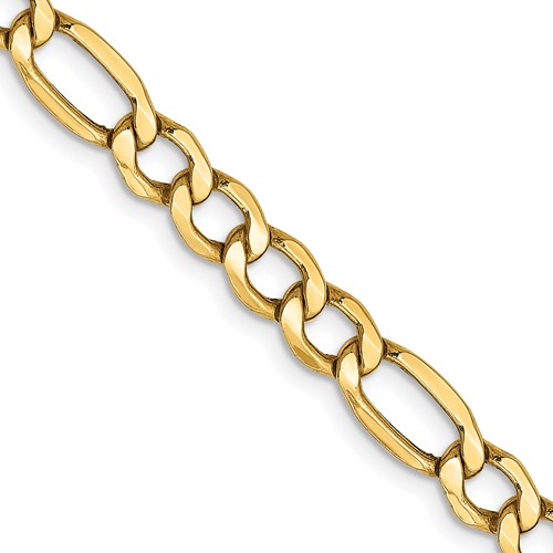 14K 16 inch 5.75mm Semi-Solid Figaro with Lobster Clasp Chain