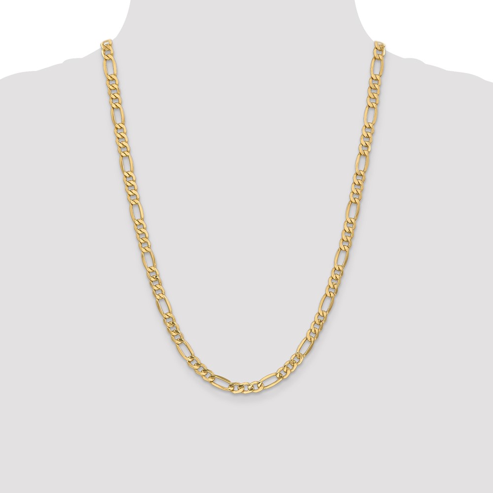 14K 24 inch 6.25mm Semi-Solid Figaro with Lobster Clasp Chain (BC96-24)