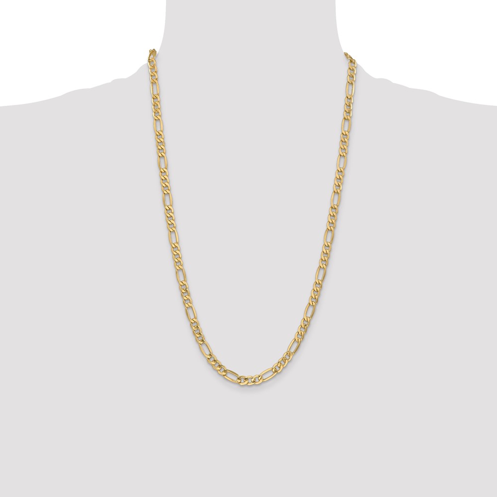 14K 26 inch 6.25mm Semi-Solid Figaro with Lobster Clasp Chain (BC96-26)