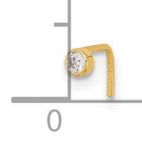 14K Yellow Gold 22 Gauge 2.5mm Round CZ Nose Stud view 4