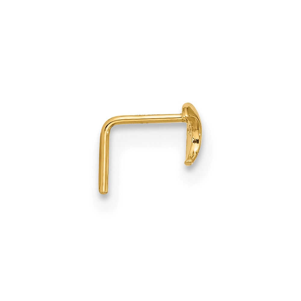 14k 23 Gauge CZ Moon Nose Stud (BD101)