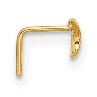 14K 23 Gauge CZ Moon Nose Stud view 2