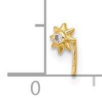 14K Yellow Gold 23 Gauge CZ Sun Nose Stud view 4