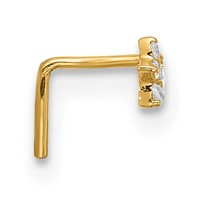 14K 22 Gauge CZ Star Nose Stud view 2