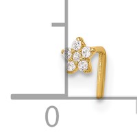 14K 22 Gauge CZ Star Nose Stud view 4