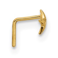 14K Yellow Gold 23 Gauge CZ Star Nose Stud view 2