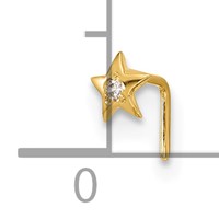 14K Yellow Gold 23 Gauge CZ Star Nose Stud view 4